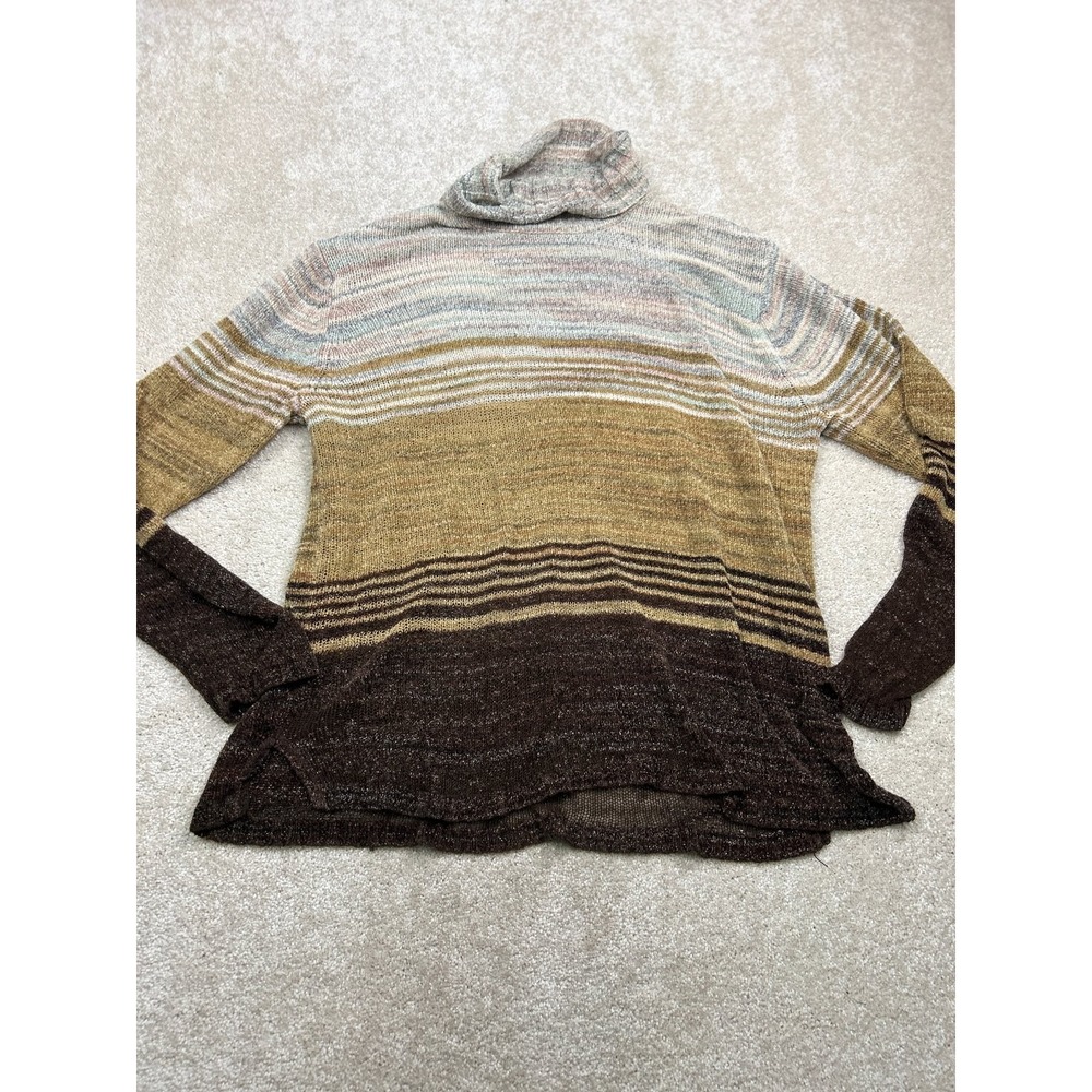 White Stag Women's Large Multi-Color Striped Cowl Neck Acrylic Sweater